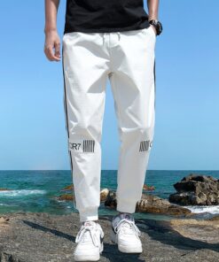 束脚九分运动裤