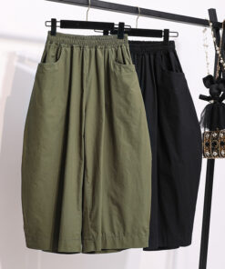 Vintage work clothes style neutral loose large lantern wide leg pants