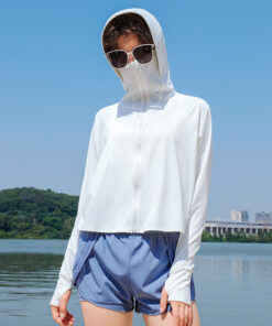 Hooded Long Sleeve Ice Silk Sunscreen Clothes UV Protection Loose Short Shawl Sunscreen Clothes